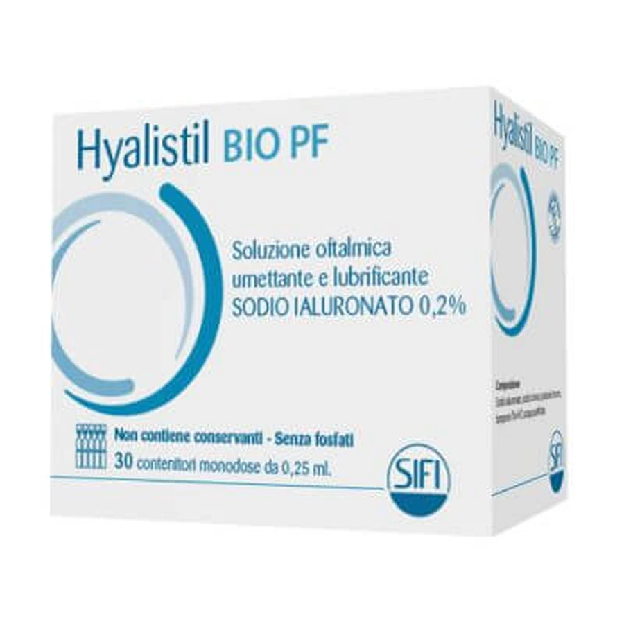 Hyalistil bio pf fosfaatvrije enkelvoudige dosis hyaluronzuur 0,2% oogheelkundige oplossing 30 injectieflacons 0,25 ml