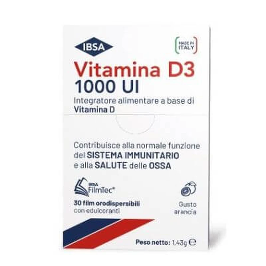Vitamina d3 ibsa 1000ui 30 láminas bucodispersables