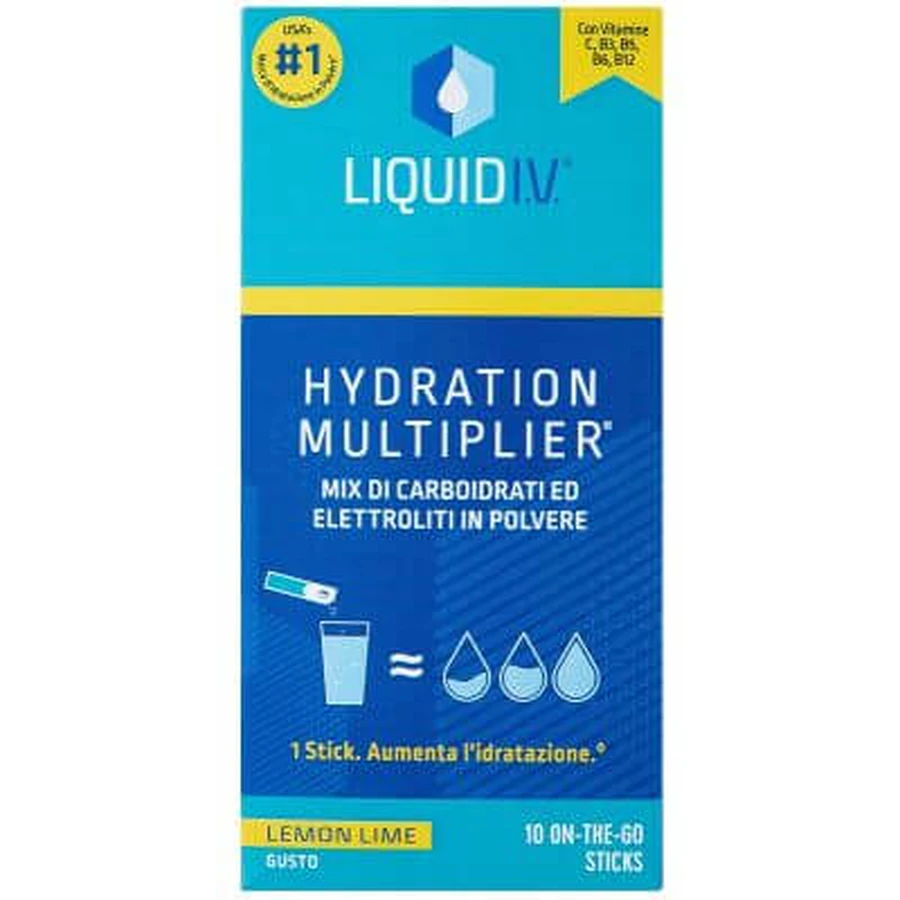 Liquid iv Hydratationsmultiplikator Zitrone-Limette 10 Sticks
