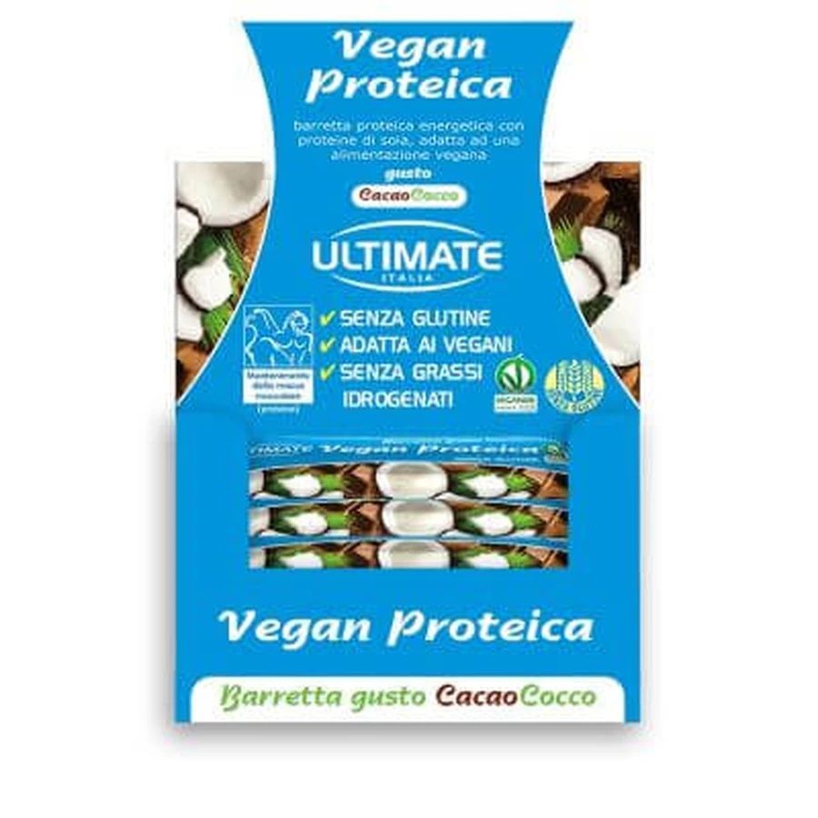 Ultieme vegan cacao/kokos eiwitreep 24 stuks