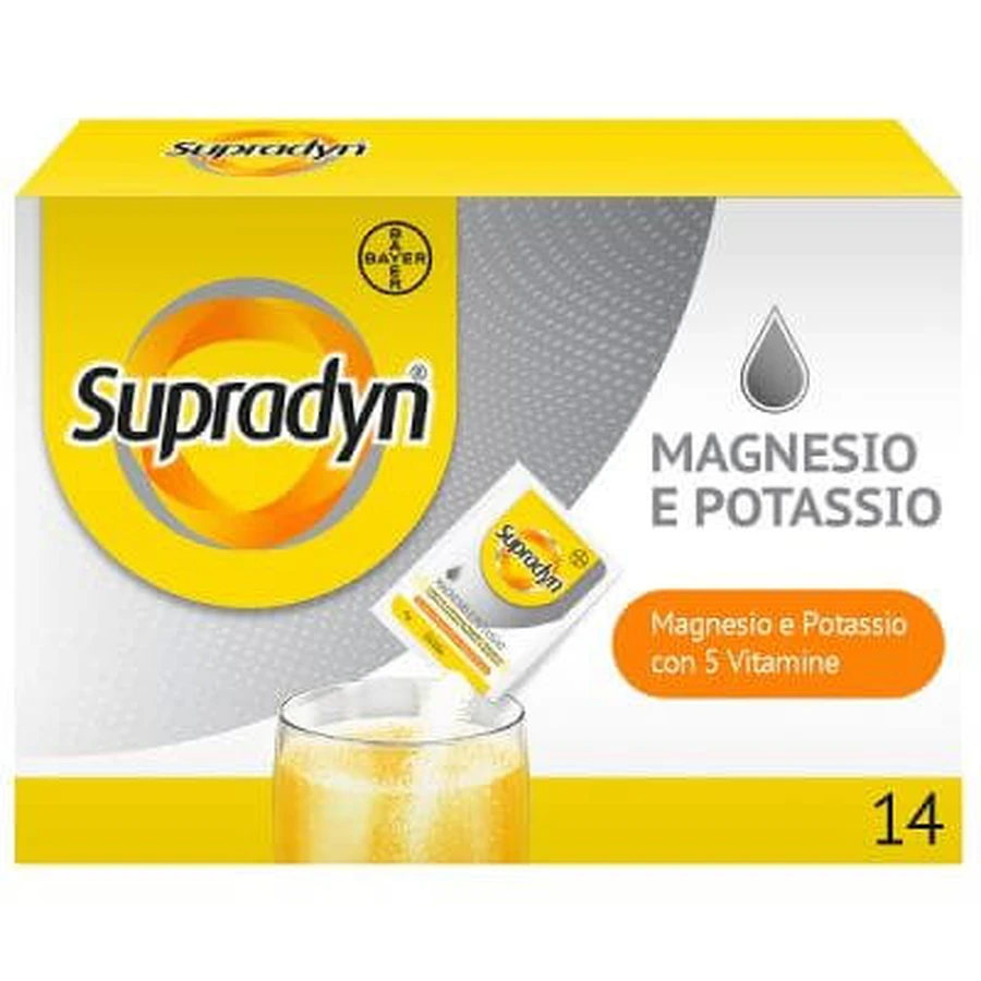 Supradyn magnesium kalium suikervrij 14 sachets 4 g