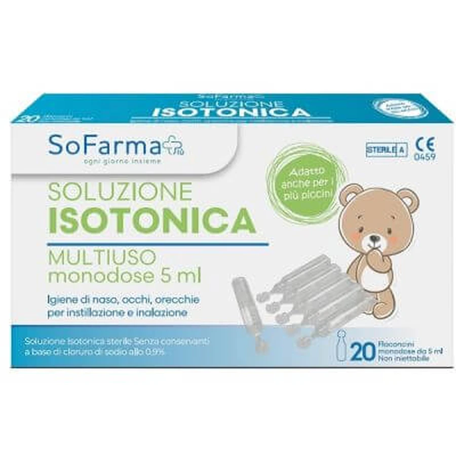 Zoutoplossing 0.9% 20 flesjes 5 ml sofarmapiu'