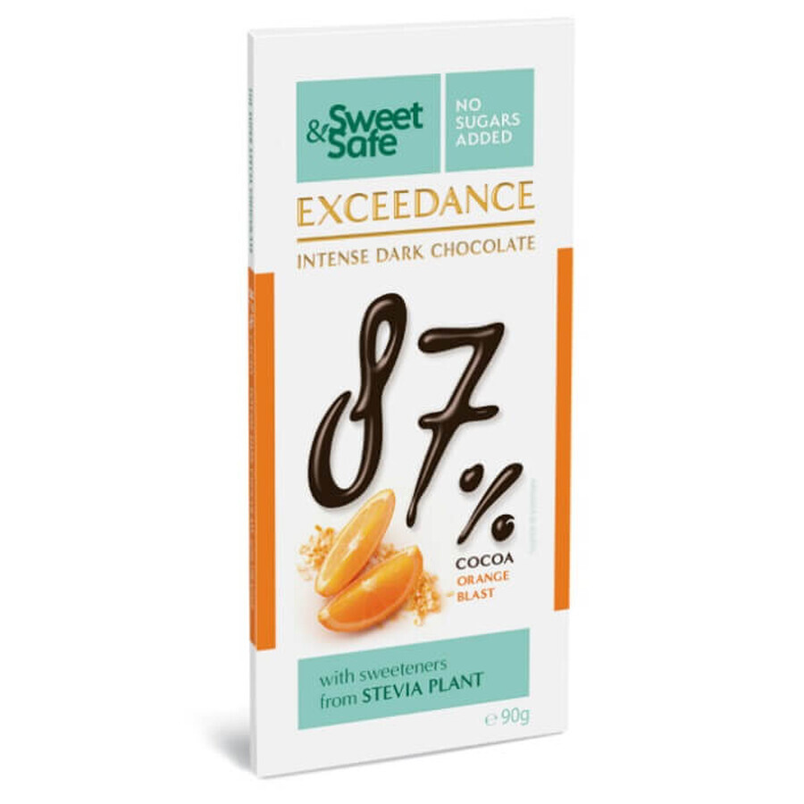 Acquista Cioccolato fondente Sweet & Safe 87% con arance, 90 g, Sly Nutritia Cioccolato fondente Sweet & Safe 87% con arance, 90 g, Sly Nutritia