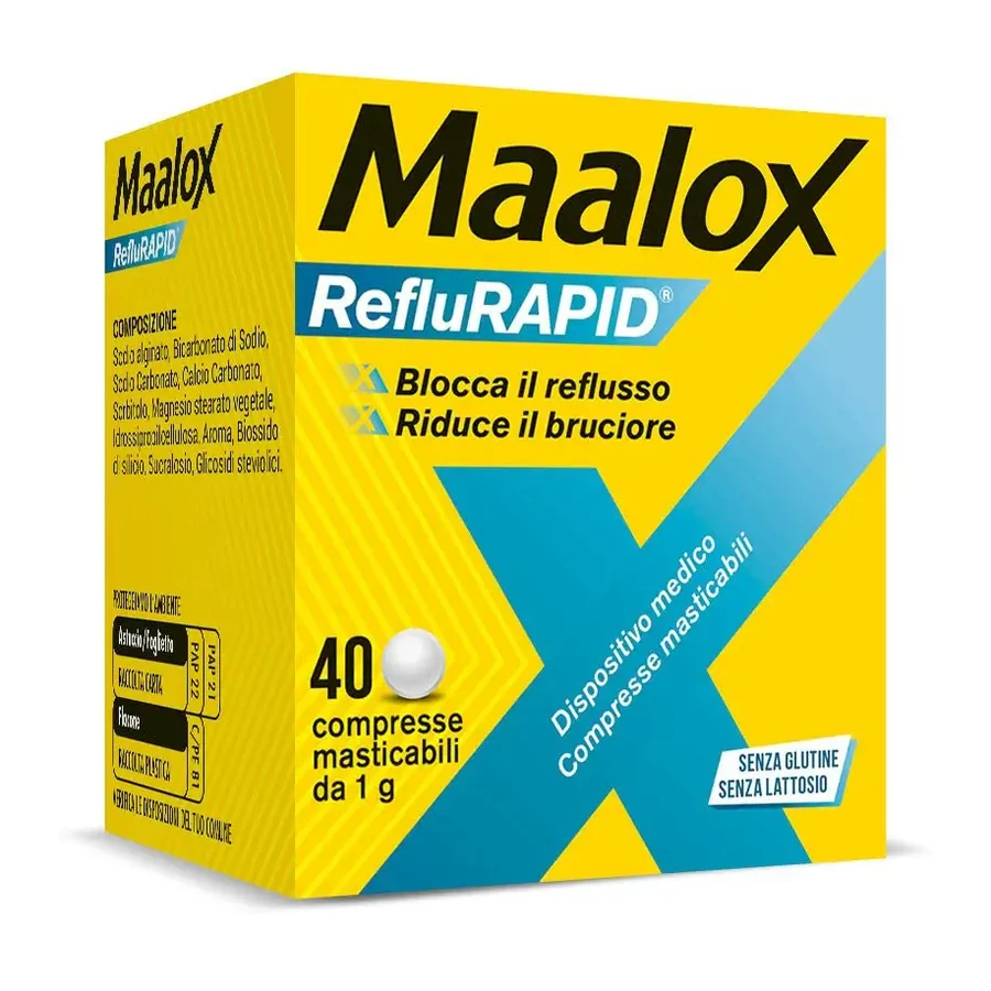 Maalox reflurapid 40 chewable tablets