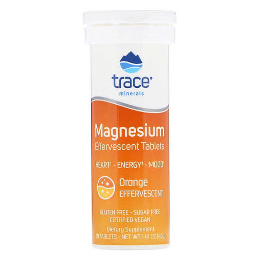 Comprar Magnesio efervescente con sabor a naranja, 10 comprimidos efervescentes, Trace Minerals Magnesio efervescente con sabor a naranja, 10 comprimidos efervescentes, Trace Minerals