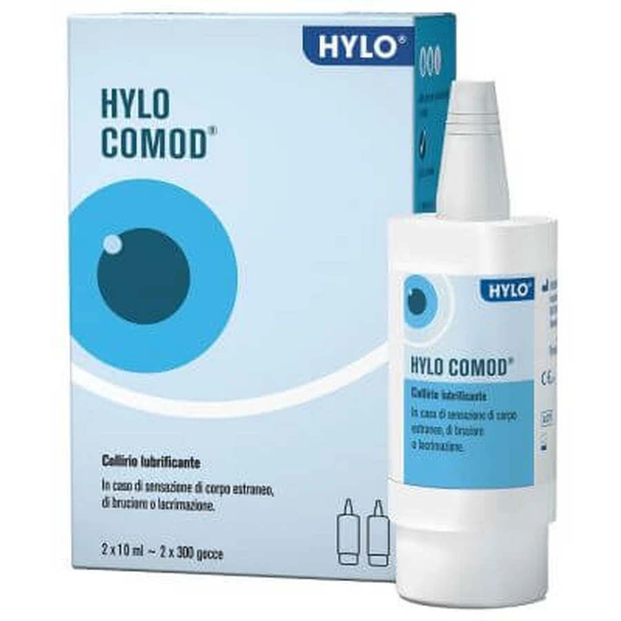 Hylo-comod collyre hyaluronate de sodium 0,1% 2 vaccon ini 10 ml