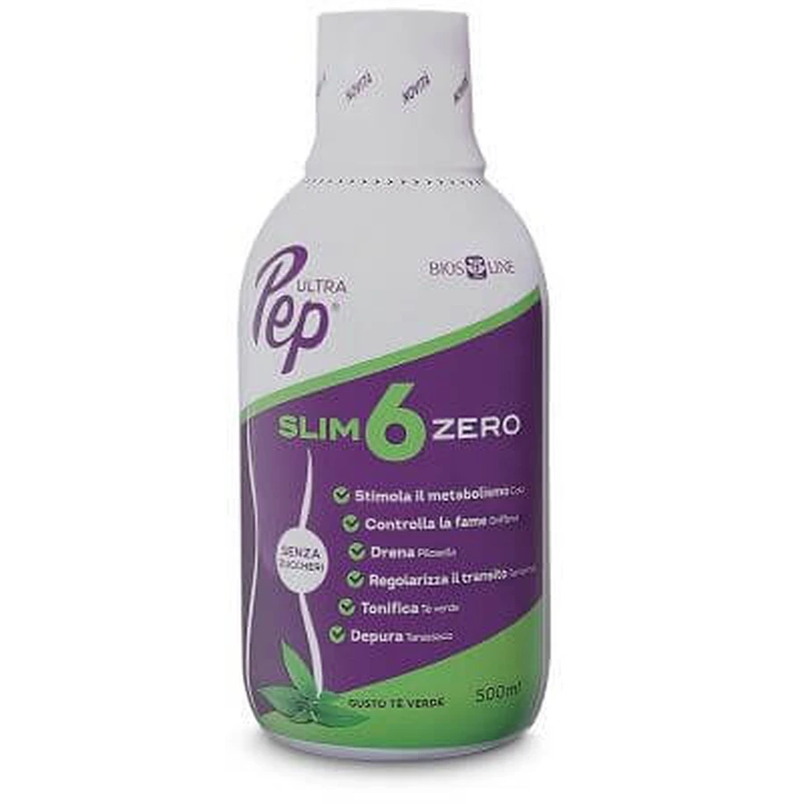 Ultra pep slank 6 zero groene thee 500 ml biosline