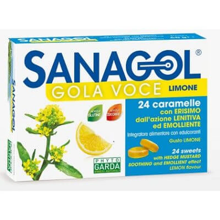 Sanagol Zitrone zuckerfrei Stimme Hals 24 Bonbons