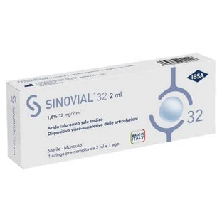 Intra-articular syringe synovial 32 hyaluronic acid 1.6% 32 mg/2 ml 1 fs + needle gauge 21 1 piece