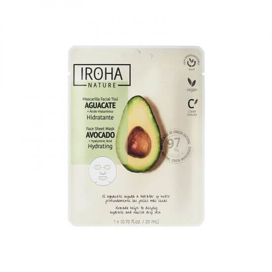 Comprar Mascarilla facial hidratante con aguacate, 1 pieza, Iroha Mascarilla facial hidratante con aguacate, 1 pieza, Iroha