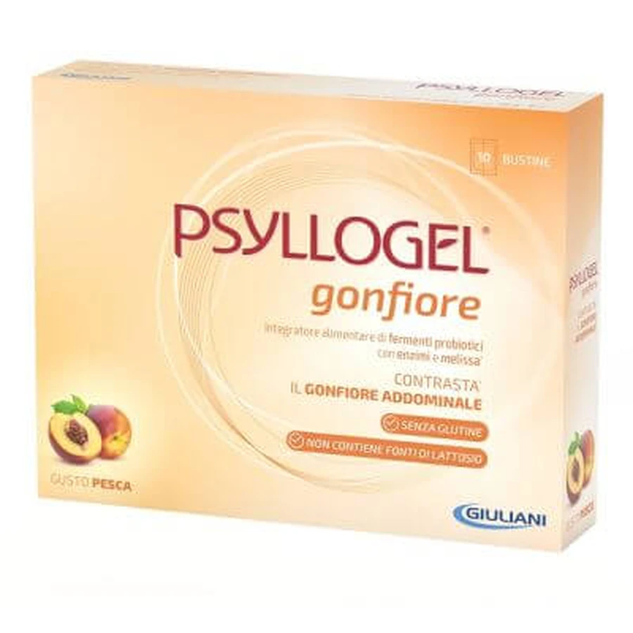 Psyllogel opgeblazen gevoel perzik 10 sachets