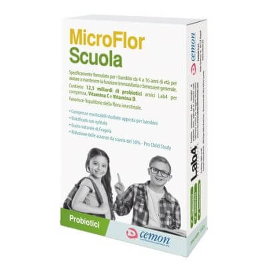 Microflor school 30 chewable capsules