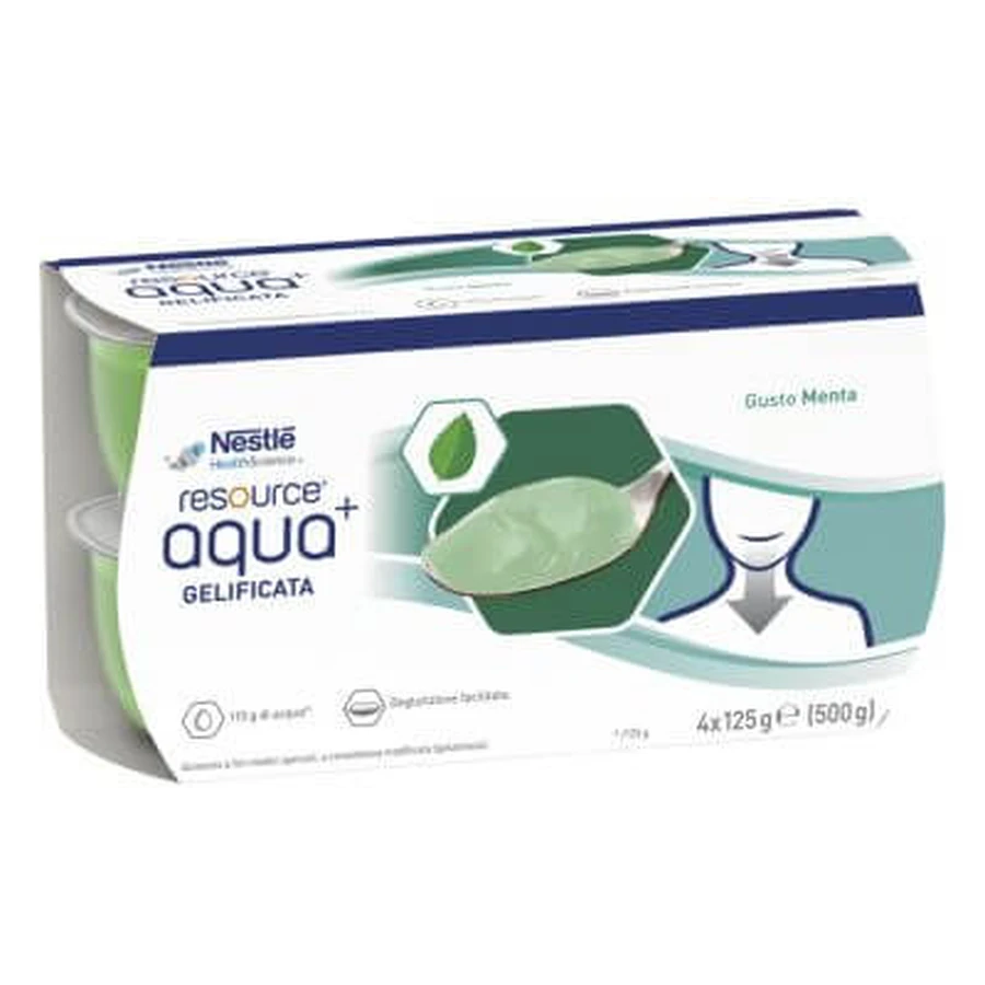 Ressource aqua geliertes Wasser+Minze Becher 6 4x125 g