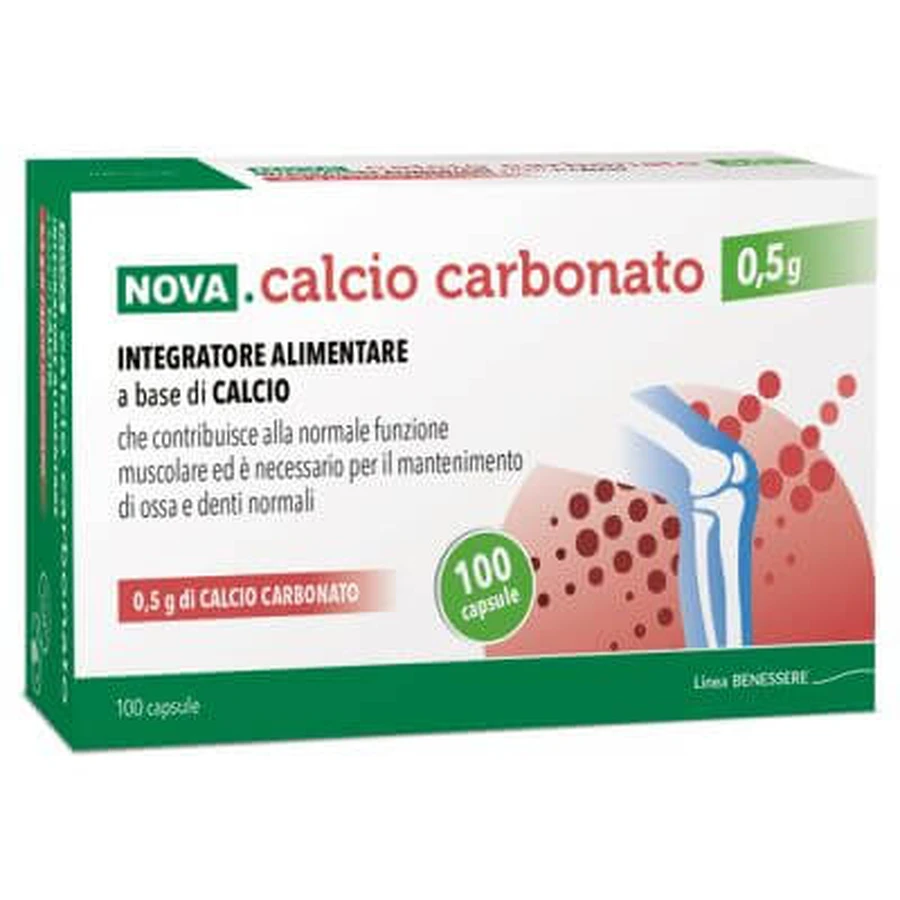 Nova carbonato cálcico 0,5 g 100 cápsulas