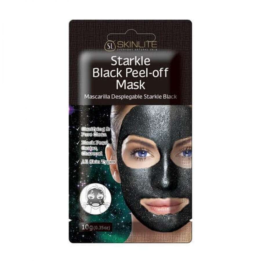 Comprar Mascarilla peel-off con carbón vegetal, extracto de perla negra y caviar, 10 g, Skinlite Mascarilla peel-off con carbón vegetal, extracto de perla negra y caviar, 10 g, Skinlite