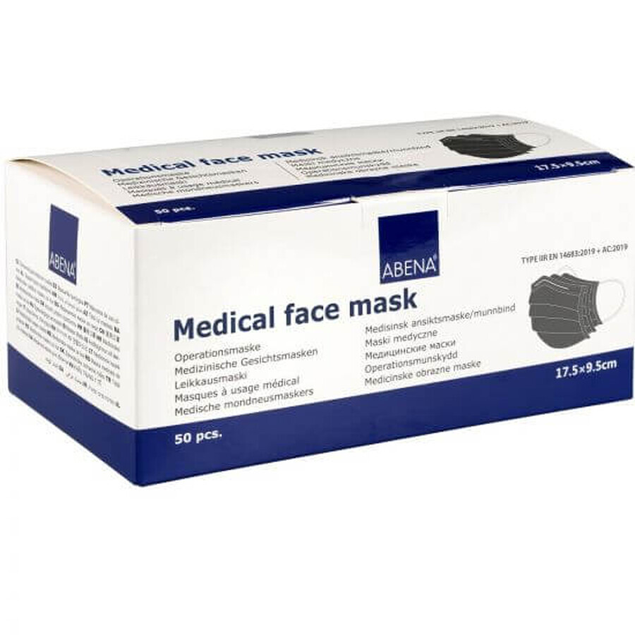 Comprar Mascarillas de protección médica en 3 capas tipo IIR, 50 piezas, Abena Mascarillas de protección médica en 3 capas tipo IIR, 50 piezas, Abena