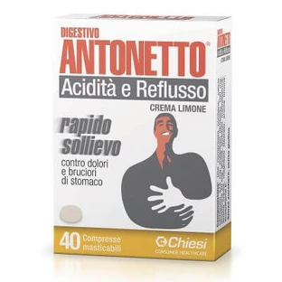Verdauungstabletten antonetto Säure und Reflux Zitrone Creme 40 Kautabletten
