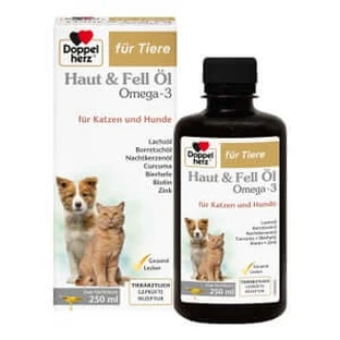 Double Heart for Animals Skin & Fur Oil Cats and Dogs 250 ml