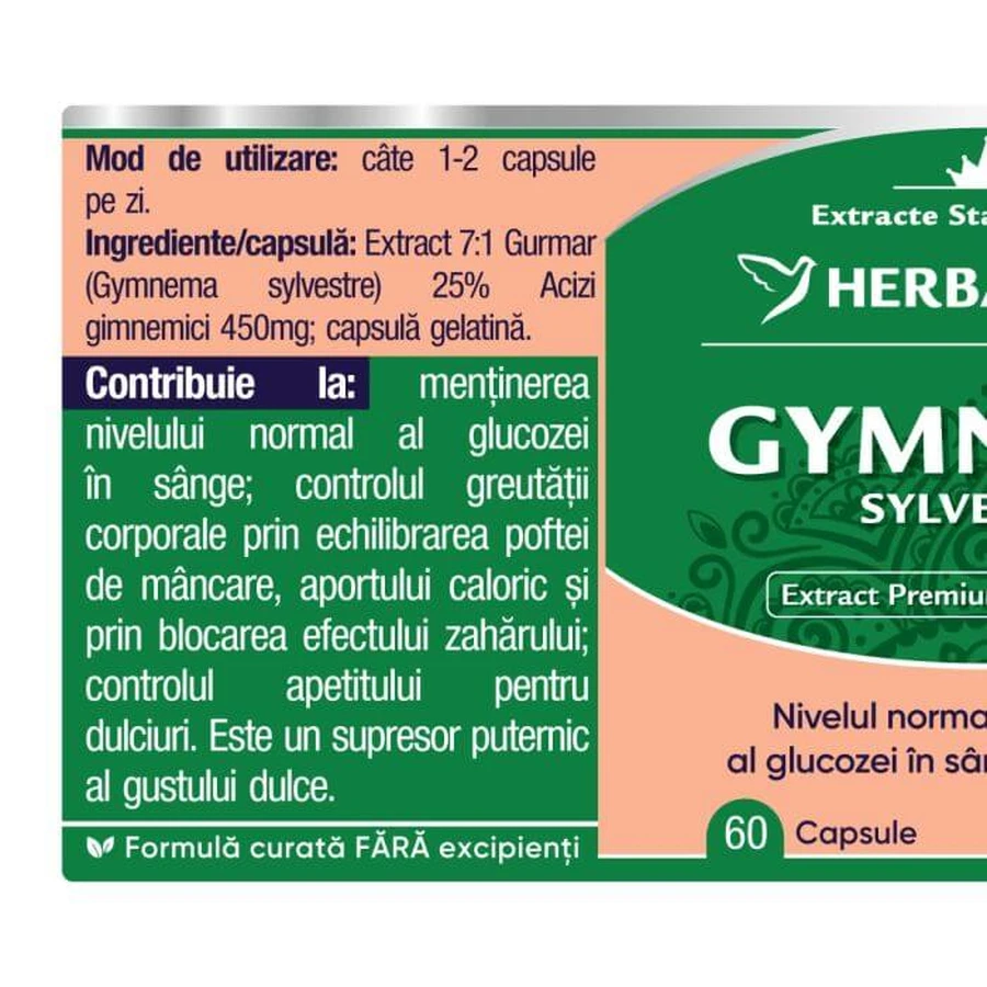 Gymnema Sylvestre x 60 cápsulas, Herbagetica