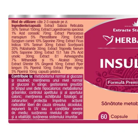 Insulinat x 60 capsules, Herbagetica