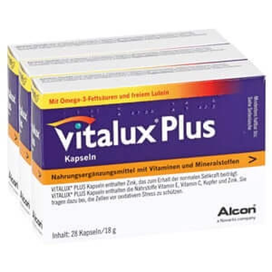 Vitalux Plus 10 mg Luteína Envase trimestral. 3X28 unidades