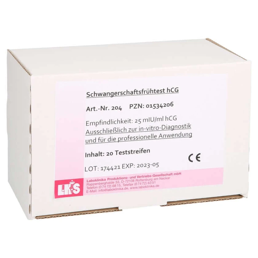Test de embarazo precoz hCG tira reactiva 20 uds.