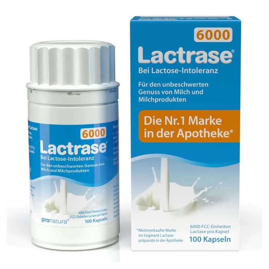 Lactrase 6.000 FCC Lactase Capsules 100 Capsules