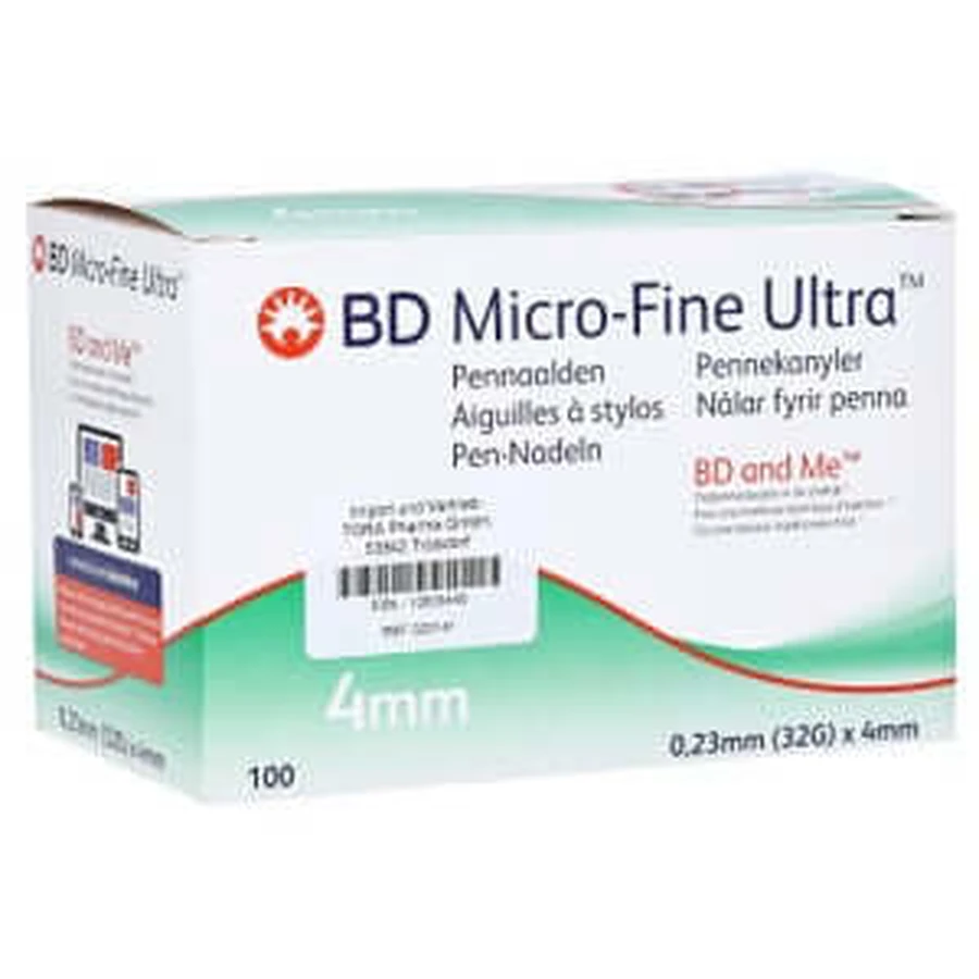 BD Micro-fine Ultra Pen naalden 0,23x4 mm 100 stuks.