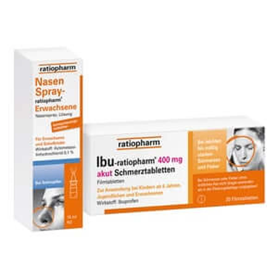 ratiopharm IBU 400 acute + nasal spray Erw 1 set
