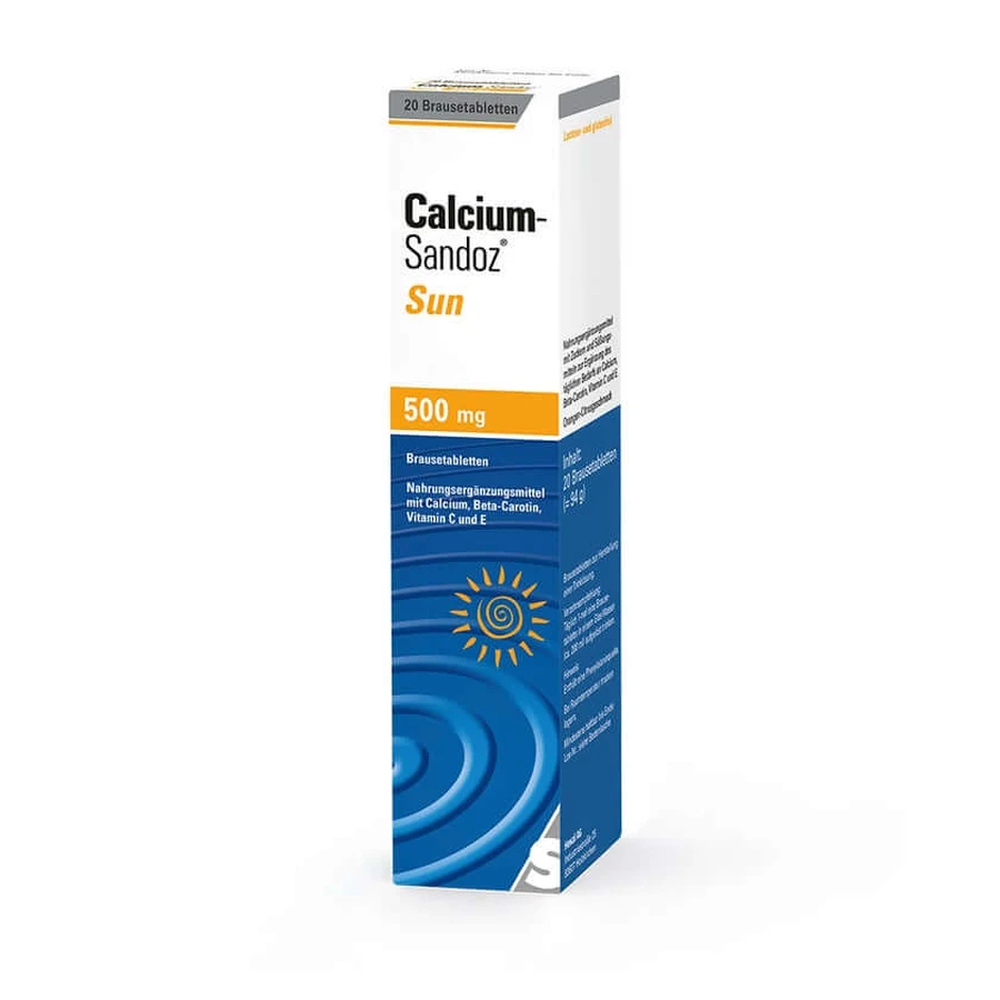 Calcium Sandoz Sun Effervescent Tablets 20 Capsules