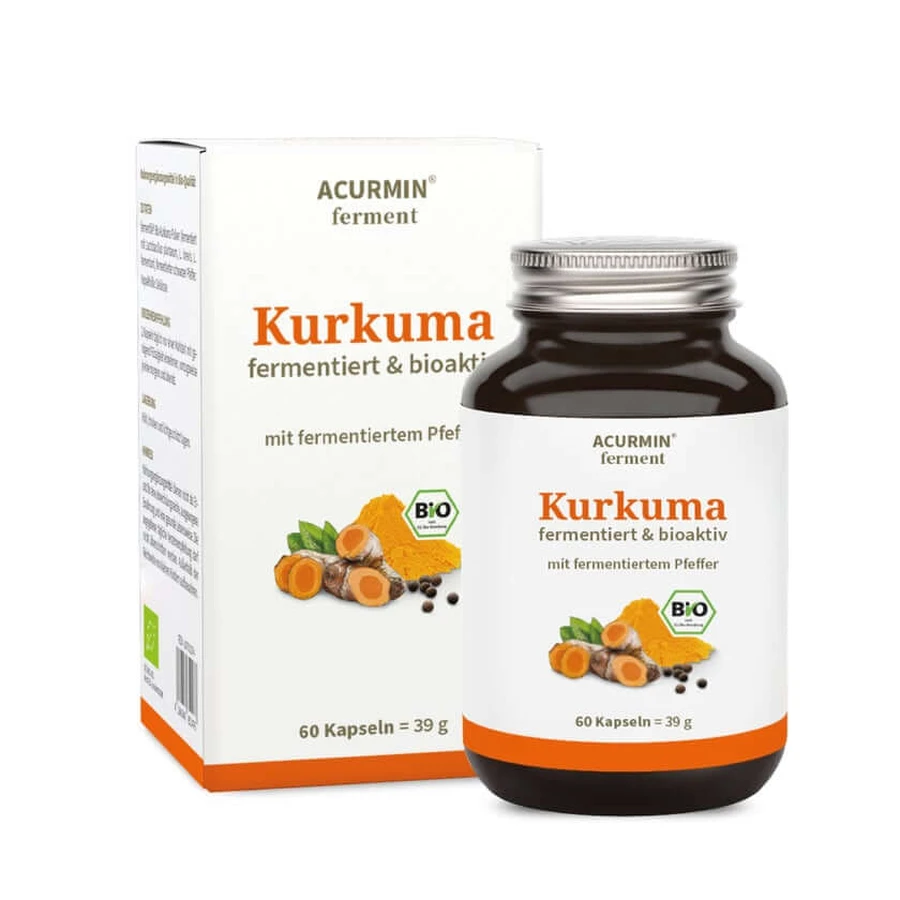 Cápsulas de cúrcuma ecológica, cúrcuma fermentada - Acurmin® ferment 60 uds.