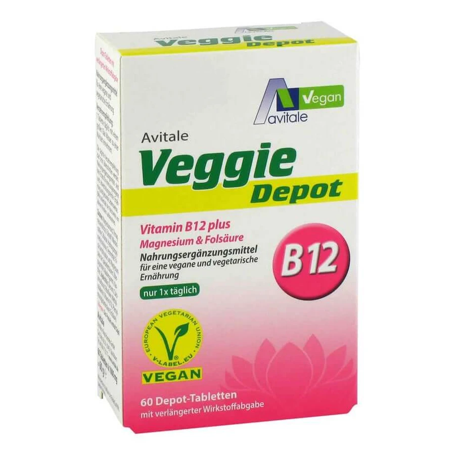 Avitale Veggie Depot Vitamina B12 más Magnesio + Ácido Fólico 60 St