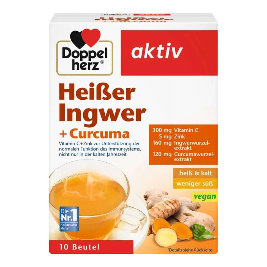 Dubbelhart Hete Gember + Kurkuma 10 St