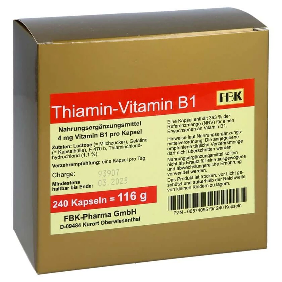Thiamine Capsules Vitamin B1 240 St