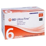 BD Ultrafijne pennaalden 6 mm 31 G 0,25 105 stuks