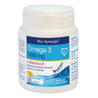 Omega 3 1000mg + Vitamine E, 120 capsules, Bio Synergie