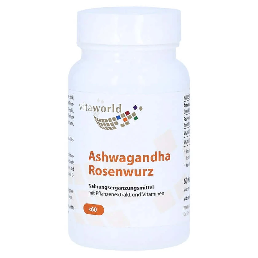 Ashwagandha Rosenwurz Komplex Kapseln 60 St