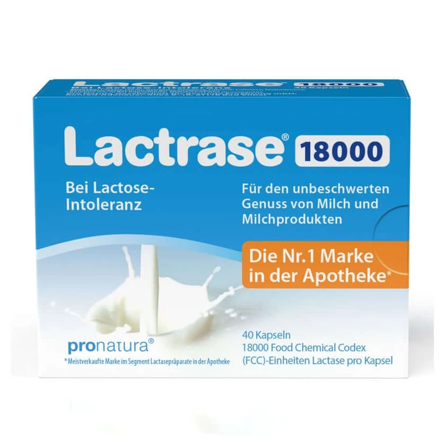 Lactrase 18,000 FCC Lactase Capsules 40 Capsules