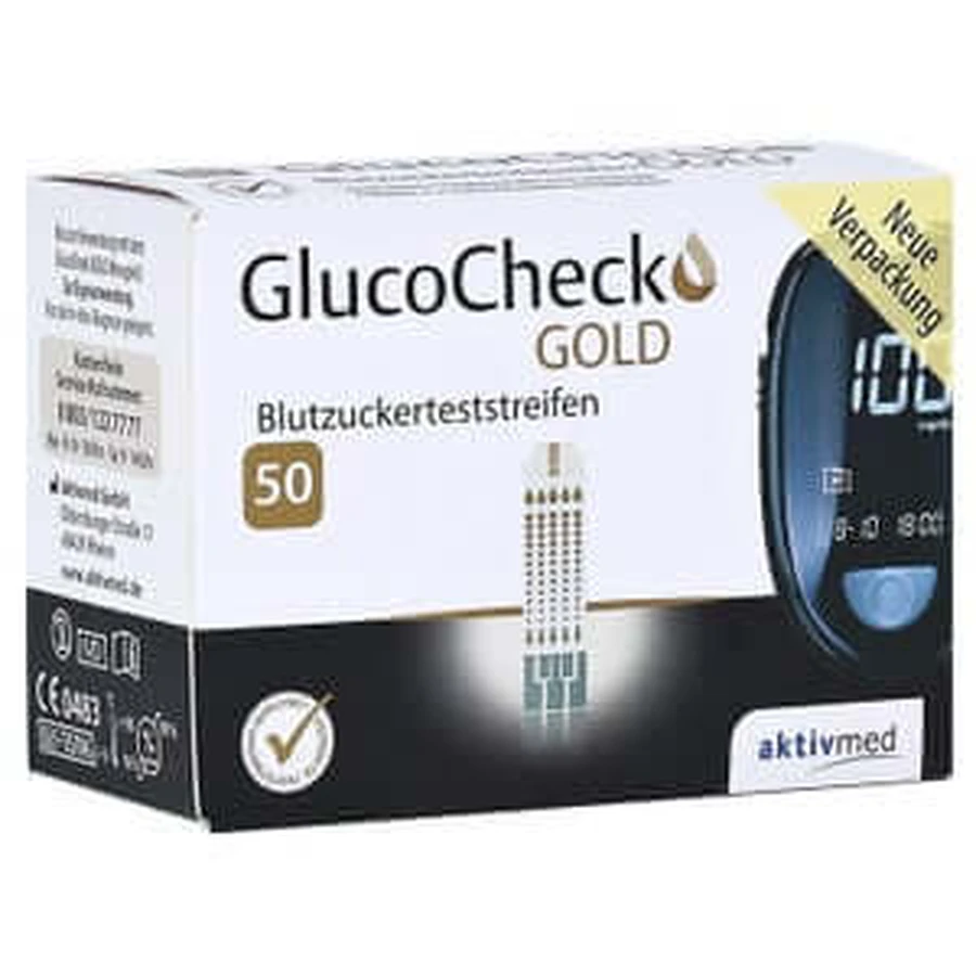 Glucocheck GOLD bandelettes de test de glycémie 50 pcs.