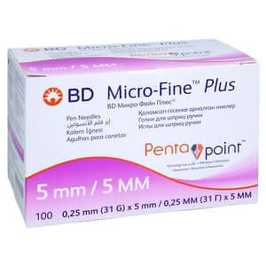 BD Micro-fine+ agujas pluma 0.25x5 mm 31 G 100 uds.