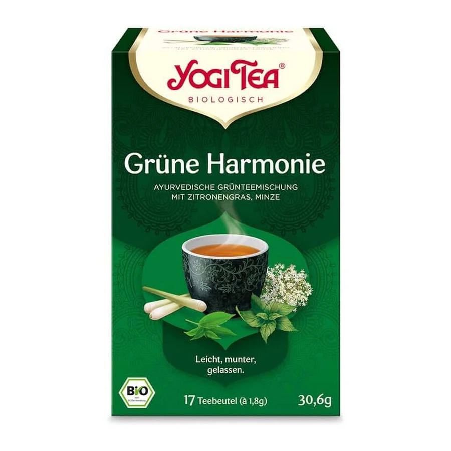 YOGI TEA, Grüne Harmonie, Grüner Bio Kräutertee 17X1,8 g