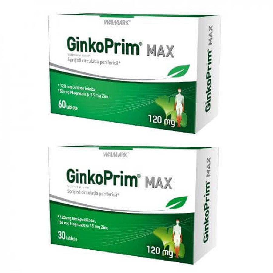 Comprar GinkoPrim Max 120mg envase, 60 + 30 comprimidos, Walmark GinkoPrim Max 120mg envase, 60 + 30 comprimidos, Walmark