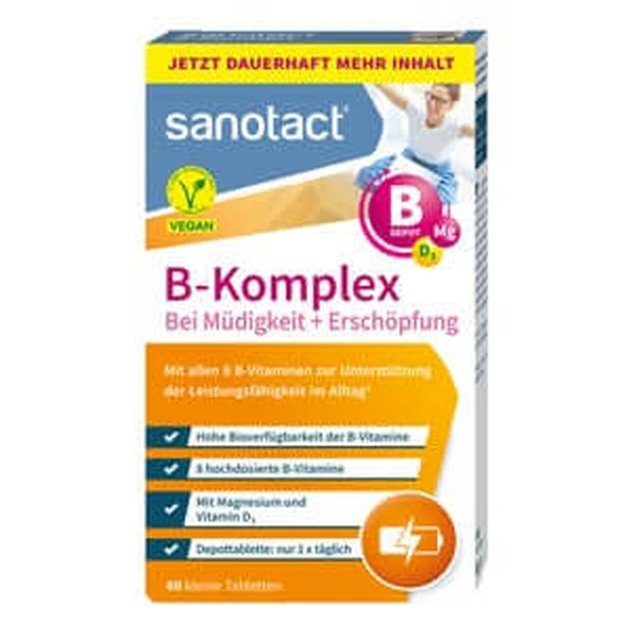 Sanotact B-complex bij vermoeidheid+uitputting Tabl. 60 St.