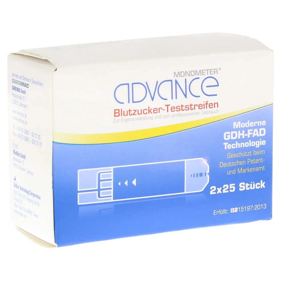 Advance Monometer Bloedglucoseteststr.GDH 2X25 stuks.