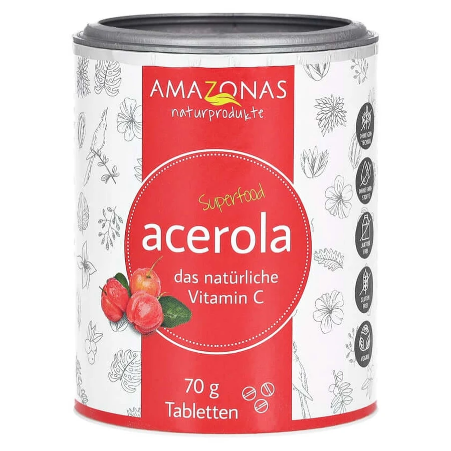 Amazonas Acerola Vitamin C Lutschtabletten zuckerfrei 70 g
