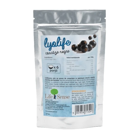 Lyolife gefriergetrocknete schwarze Johannisbeeren, 30 g, Lifesense