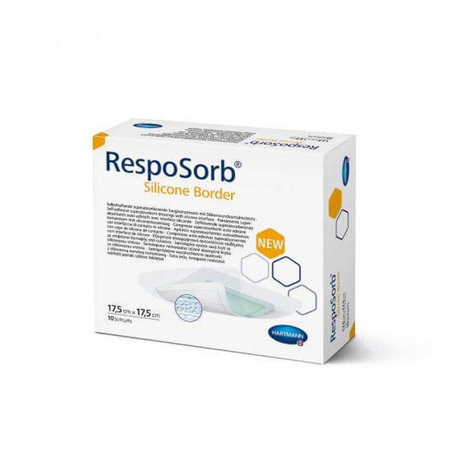 RespoSorb Silicone Border Dressing 17,5 x 17,5 cm, 10 pieces, Hartmann