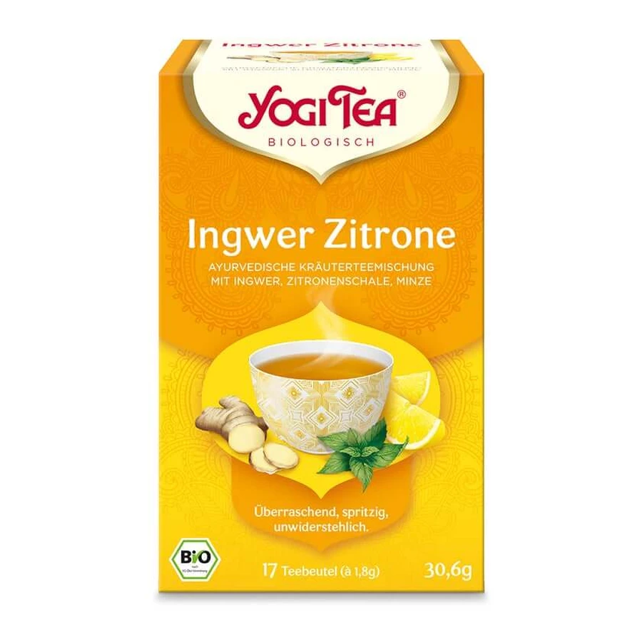 YOGI TEA, Jengibre Limón, tisana ecológica 17X1,8 g