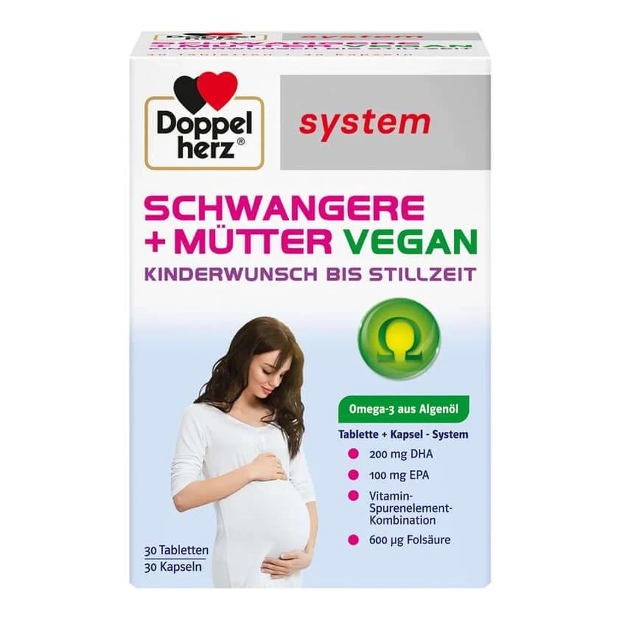 Double Heart Pregnant Women+Mothers Vegan syst. 60 pcs.