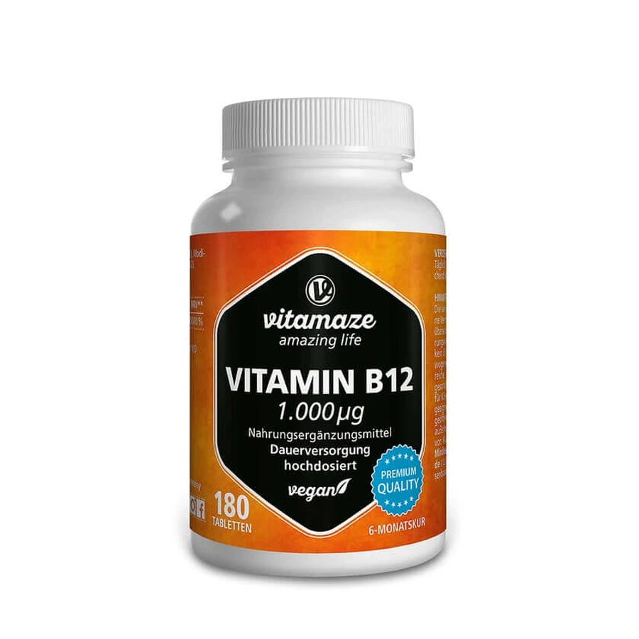 Vitamine B12 1 000 µg high dose vegan 180 St